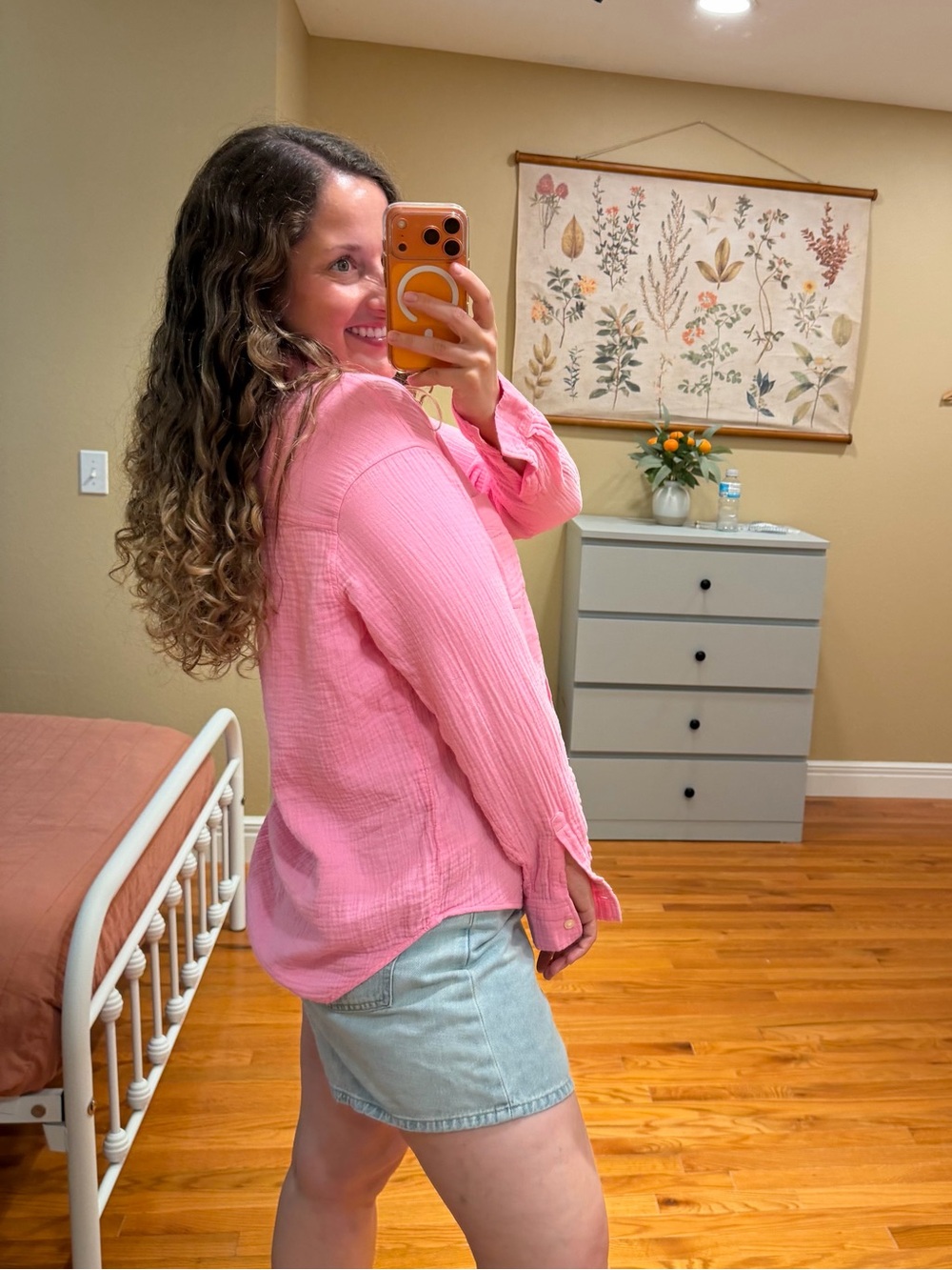GAP Pink The Big Shirt Cotton Button-Down Shirt Small Gauze - Picture 2 of 10